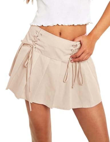 Gothic A-Line Mini Skirt for Women — Beige