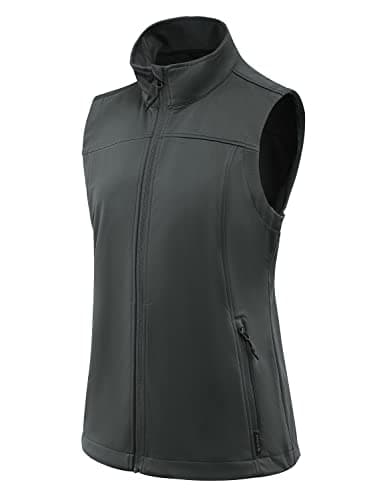 Lightweight Women's Vest with Zipper Pockets for Running, Hiking, Golf — Gray