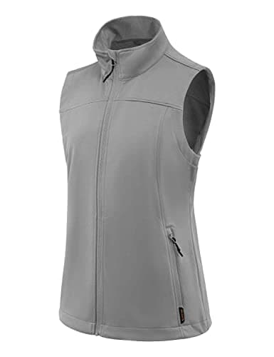 Lightweight Women's Vest with Zipper Pockets for Running, Hiking, Golf — Light Grey