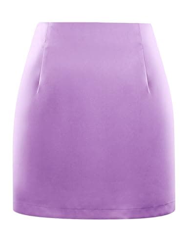Satin Mini Skirts for Trendy Women — Purple
