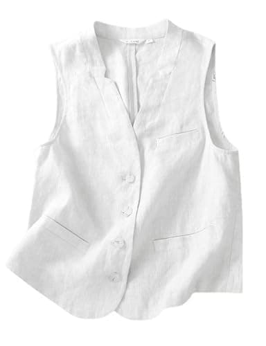 Lightweight Linen Vest for Women – Sleeveless Blazer for Spring/Summer