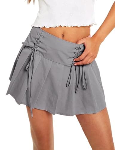 Gothic A-Line Mini Skirt for Women — Grey