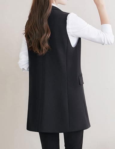 Double Breasted Sleeveless Blazer Vest for Women