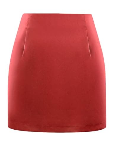 Satin Mini Skirts for Trendy Women — Red