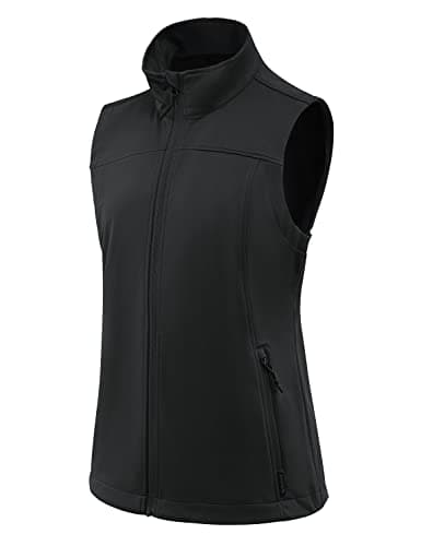 Lightweight Women's Vest with Zipper Pockets for Running, Hiking, Golf — Black