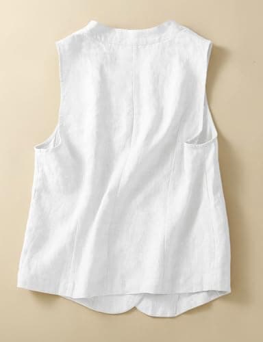 Lightweight Linen Vest for Women – Sleeveless Blazer for Spring/Summer