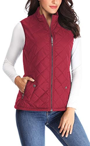 MISS MOLY Women's Lightweight Quilted Vest — Red