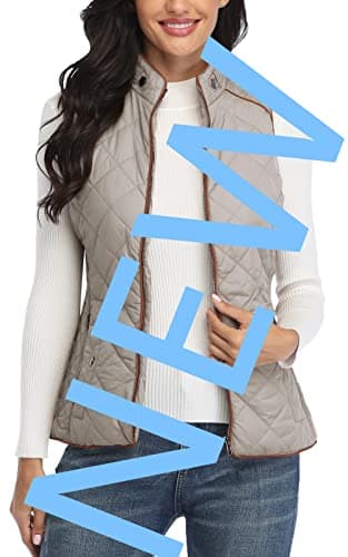 MISS MOLY Women's Lightweight Quilted Vest — #2-light Grey