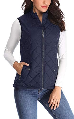 MISS MOLY Women's Lightweight Quilted Vest — Blue