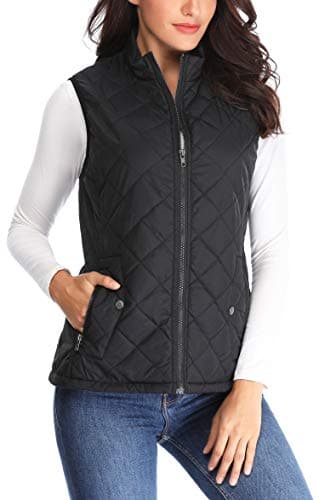 MISS MOLY Women's Lightweight Quilted Vest — Black