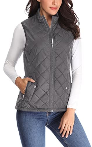 MISS MOLY Women's Lightweight Quilted Vest — #1-dark Grey