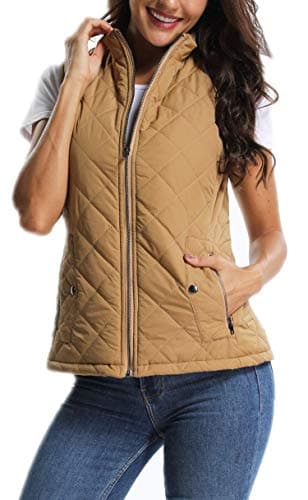 MISS MOLY Women's Lightweight Quilted Vest — #1-camel