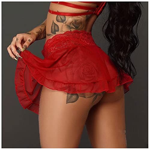 Women's Mesh Mini Skirt with Panties