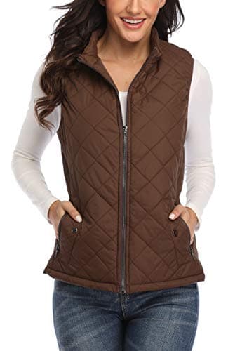 MISS MOLY Women's Lightweight Quilted Vest — #1-brown