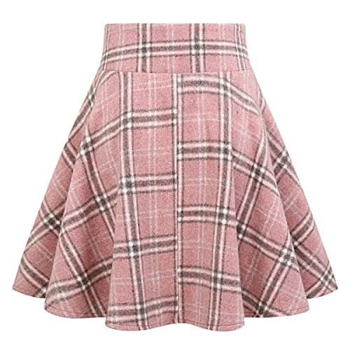 High Waist Lace Up Aline Pleated Wool Gothic Mini Plaid Skirts