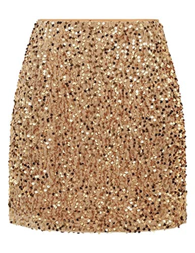Sequin Mini Skirt for Women Trendy 2023 — Khaki