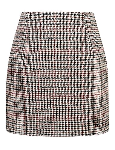 High Waist Plaid Bodycon Pencil Skirt — Grid Multicolor