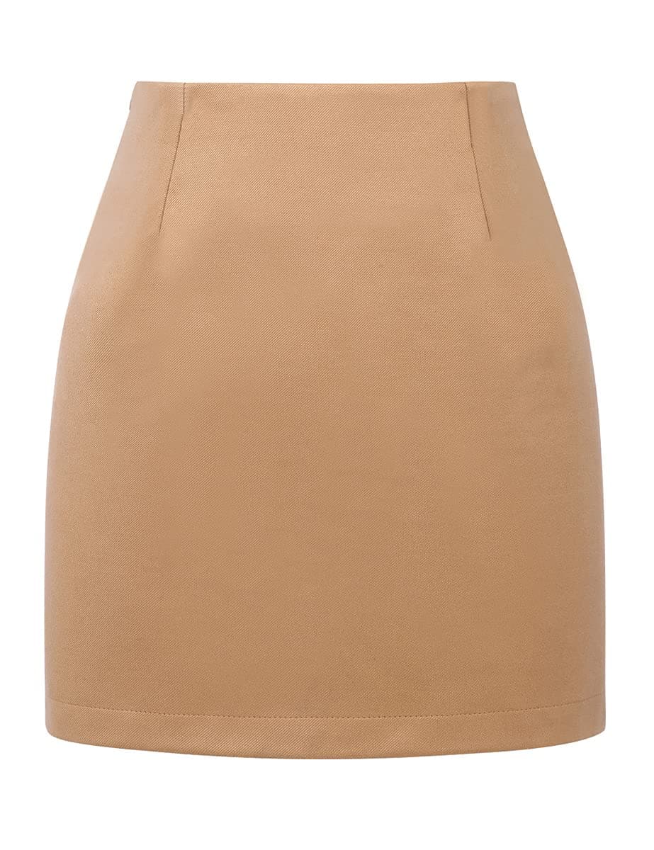 High Waist Plaid Bodycon Pencil Skirt