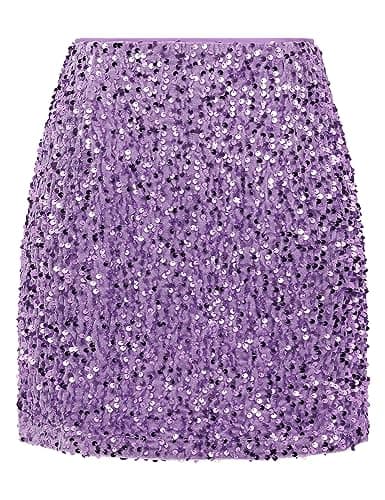 Sequin Mini Skirt for Women Trendy 2023 — Light Purple